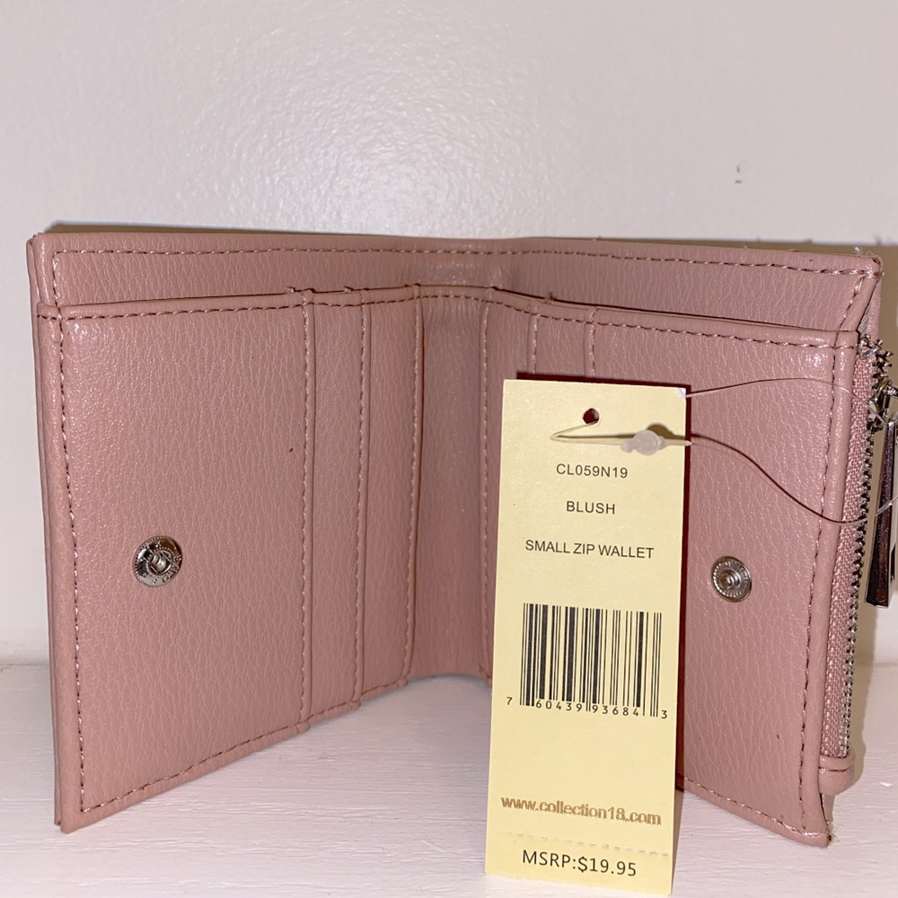 BRAND NEW WITH TAGS blush faux leather wallet